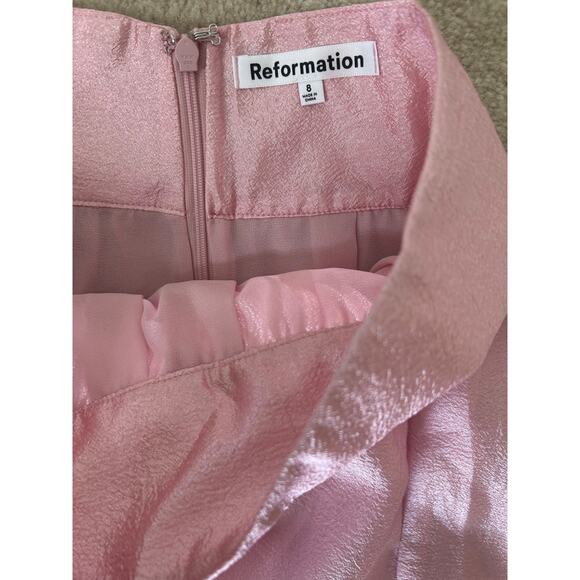 Reformation Carlow Maxi Skirt Back Ziipper in Soft Pink, Sz‎ 8 NEW - Picture 11 of 11
